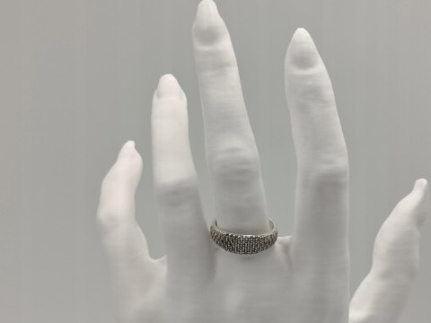 Piękny damski srebrny pierścionek/obrączka CYRKONIE r.20 srebro 925 VINTAGE