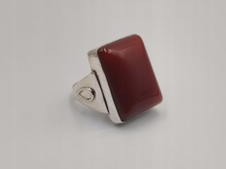 Piękny duży stary srebrny damski pierścionek KARNEOL r.17 srebro biżuteria