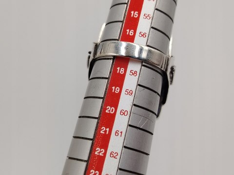 Piękny duży stary srebrny damski pierścionek KARNEOL r.17 srebro biżuteria