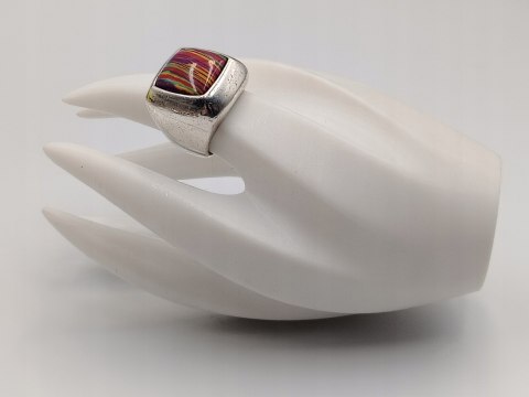 Piękny srebrny damski pierścionek sygnet KAMIEŃ CUDÓW r.16 srebro biżuteria