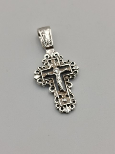 Piękny stary srebrny ażurowy KRZYŻ PRAWOSŁAWNY srebro 925 VINTAGE biżuteria