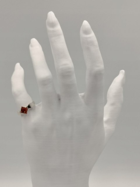 Piękny stary srebrny damski pierścionek BURSZTYN r.13/14 biżuteria VINTAGE