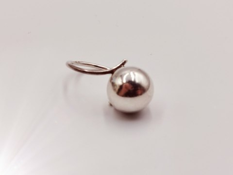 Piękny stary srebrny damski pierścionek KULKA / KULA r.10 biżuteria VINTAGE