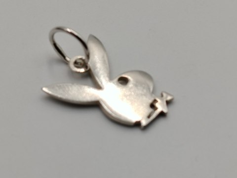 Piękny stary srebrny damski wisiorek/zawieszka KRÓLICZEK PLAYBOYA vintage