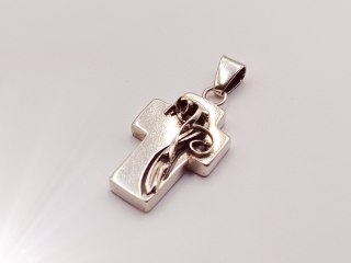 Piękny stary srebrny damski wisiorek/zawieszka KRZYŻ/KRZYŻYK biżuteria