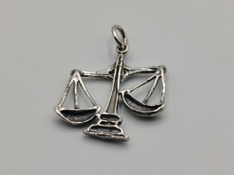 Piękny stary srebrny damski wisiorek/zawieszka WAGA biżuteria VINTAGE