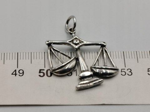 Piękny stary srebrny damski wisiorek/zawieszka WAGA biżuteria VINTAGE