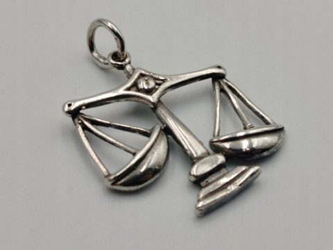 Piękny stary srebrny damski wisiorek/zawieszka WAGA biżuteria VINTAGE