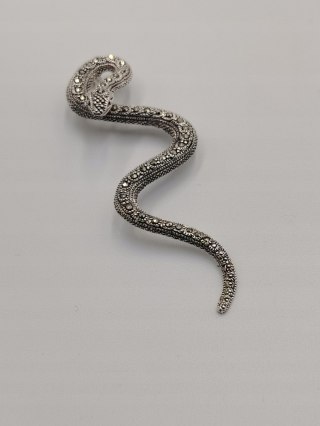 Piękny stary srebrny damski wisiorek/zawieszka WĄŻ/ŻMIJA biżuteria VINTAGE