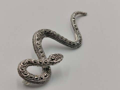 Piękny stary srebrny damski wisiorek/zawieszka WĄŻ/ŻMIJA biżuteria VINTAGE