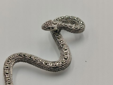 Piękny stary srebrny damski wisiorek/zawieszka WĄŻ/ŻMIJA biżuteria VINTAGE