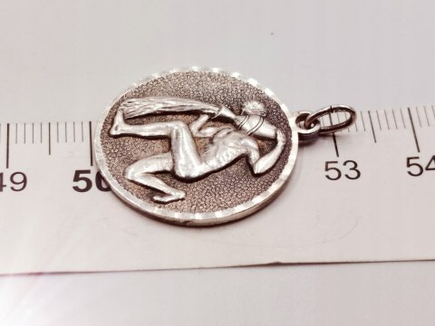Piękny stary srebrny damski wisiorek/zawieszka WODNIK znak zodiaku VINTAGE