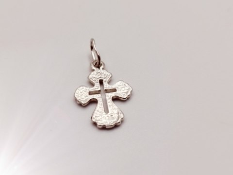 Piękny stary srebrny wisiorek/zawieszka ażurowy KRZYŻYK srebro 925 VINTAGE