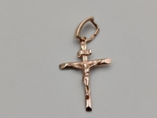 Stary srebrny wisiorek/zawieszka KRZYŻYK srebro pozłacane VINTAGE biżuteria
