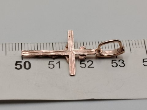 Stary srebrny wisiorek/zawieszka KRZYŻYK srebro pozłacane VINTAGE biżuteria