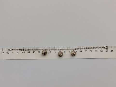 Piękna srebrna damska bransoletka TRZY KULKI srebro 925 biżuteria