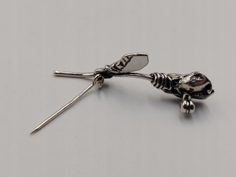 Piękna stara damska autorska srebrna broszka RÓŻA srebro VINTAGE biżuteria