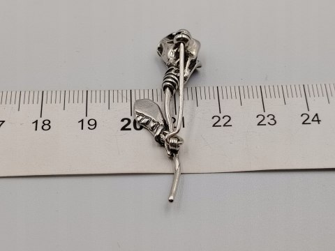 Piękna stara damska autorska srebrna broszka RÓŻA srebro VINTAGE biżuteria