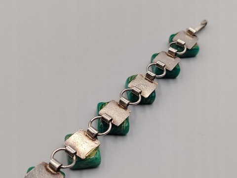 Piękna stara srebrna damska bransoletka AMAZONIT srebro biżuteria VINTAGE