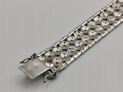 Piękna stara srebrna damska bransoletka ażurowa KOŁA srebro 800 VINTAGE