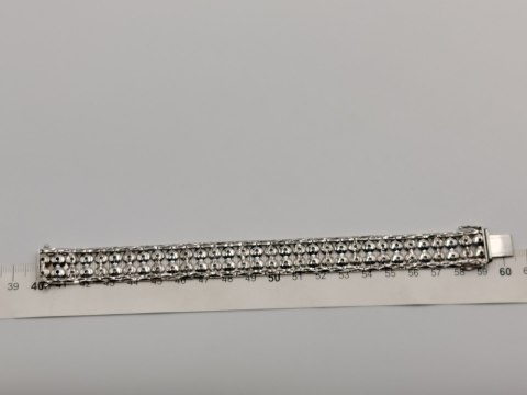 Piękna stara srebrna damska bransoletka ażurowa KOŁA srebro 800 VINTAGE