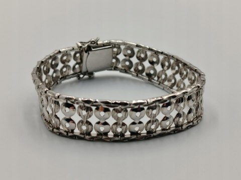 Piękna stara srebrna damska bransoletka ażurowa KOŁA srebro 800 VINTAGE
