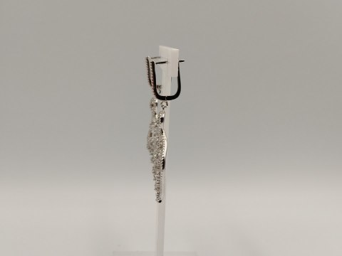 Piękne srebrne damskie kolczyki ażurowe cyrkonie srebro 925 biżuteria