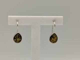 Piękne srebrne damskie kolczyki bigiel BURSZTYN srebro biżuteria VINTAGE