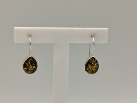 Piękne srebrne damskie kolczyki bigiel BURSZTYN srebro biżuteria VINTAGE