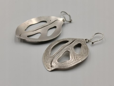 Piękne stare srebrne damskie kolczyki ażurowe srebro 925 biżuteria VINTAGE