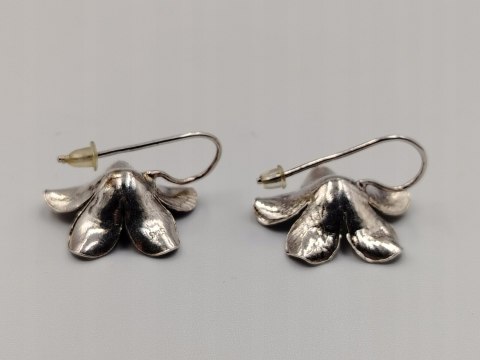 Piękne stare srebrne kolczyki damskie KWIAT srebro 925 biżuteria VINTAGE