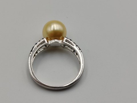 Piękny srebrny damski pierścionek PERŁA+CYRKONIE r.17 srebro 925 biżuteria