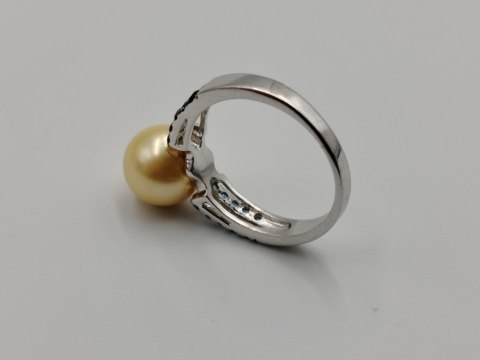 Piękny srebrny damski pierścionek PERŁA+CYRKONIE r.17 srebro 925 biżuteria