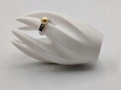 Piękny srebrny damski pierścionek PERŁA+CYRKONIE r.17 srebro 925 biżuteria