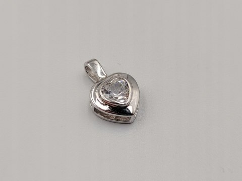 Piękny srebrny damski wisiorek/zawieszka SERCE cyrkonia srebro biżuteria