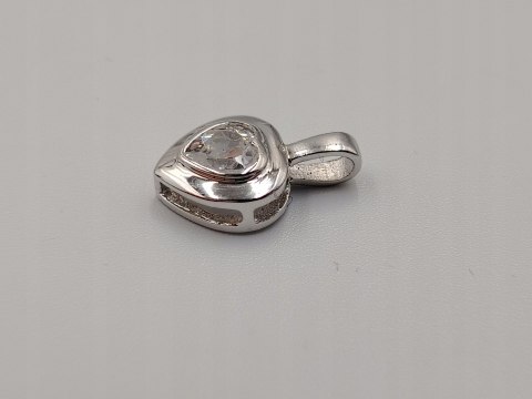 Piękny srebrny damski wisiorek/zawieszka SERCE cyrkonia srebro biżuteria