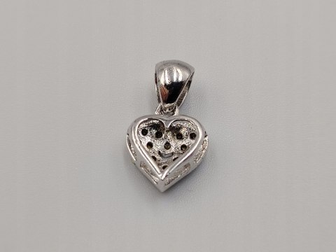 Piękny srebrny damski wisiorek/zawieszka SERCE cyrkonie srebro biżuteria