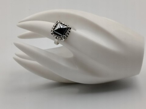 Piękny stary damski srebrny pierścionek HEMATYT srebro 925 r.16 VINTAGE