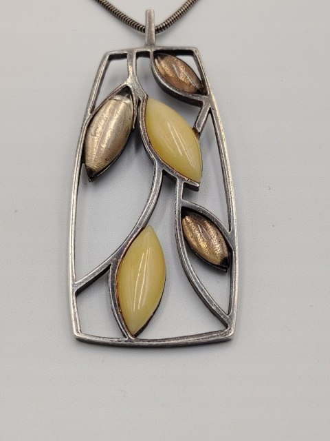 Piękny stary srebrny damski komplet wisiorek + łańcuszek biżuteria VINTAGE