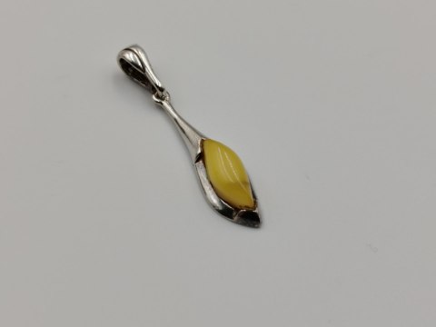 Piękny stary srebrny damski wisiorek/zawieszka BURSZTYN biżuteria VINTAGE