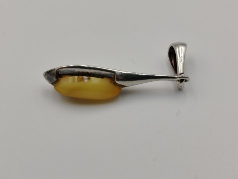 Piękny stary srebrny damski wisiorek/zawieszka BURSZTYN biżuteria VINTAGE