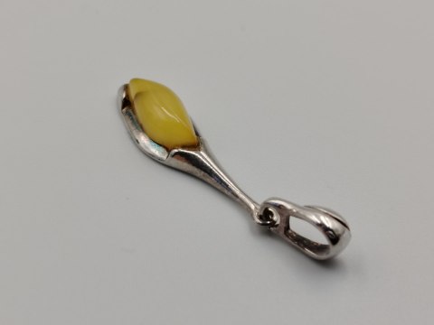 Piękny stary srebrny damski wisiorek/zawieszka BURSZTYN biżuteria VINTAGE