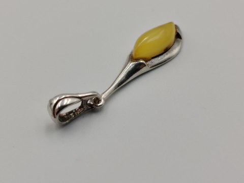 Piękny stary srebrny damski wisiorek/zawieszka BURSZTYN biżuteria VINTAGE