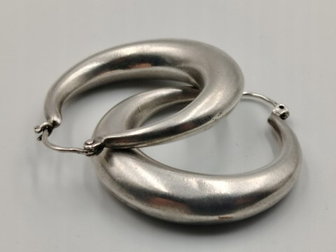 Stare piękne damskie srebrne kolczyki duże KOŁA srebro VINTAGE biżuteria