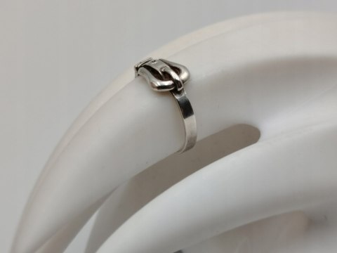 Stary srebrny damski pierścionek/obrączka PASEK DO SPODNI r. 16 VINTAGE