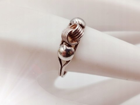 Stary srebrny damski pierścionek/obrączka r.16 srebro VINTAGE biżuteria