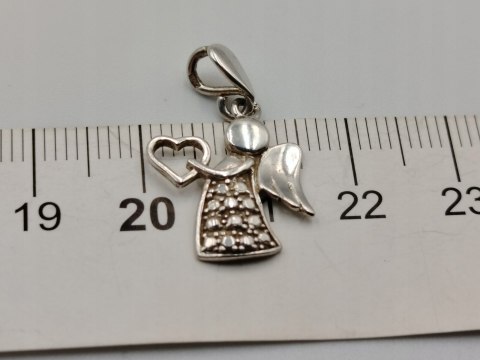 Stary srebrny damski wisiorek/zawieszka ANIOŁ srebro 925 biżuteria VINTAGE