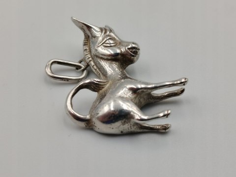 Stary srebrny damski wisiorek/zawieszka OSIOŁ srebro 925 biżuteria VINTAGE