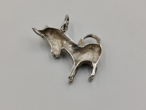 Stary srebrny damski wisiorek/zawieszka OSIOŁ srebro 925 biżuteria VINTAGE