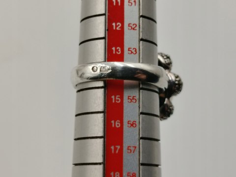 Stary srebrny pierścionek PERŁA MARKAZYTY r.14 srebro 925 VINTAGE biżuteria